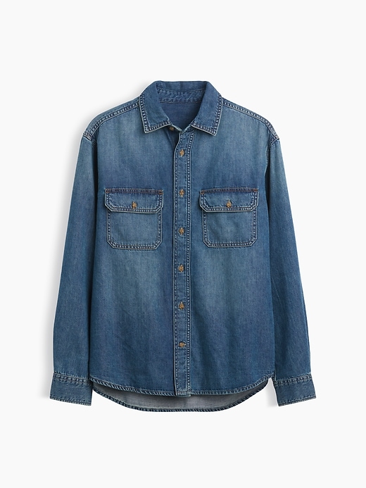 Image number 5 showing, UltraSoft Denim Relaxed Utility Shirt