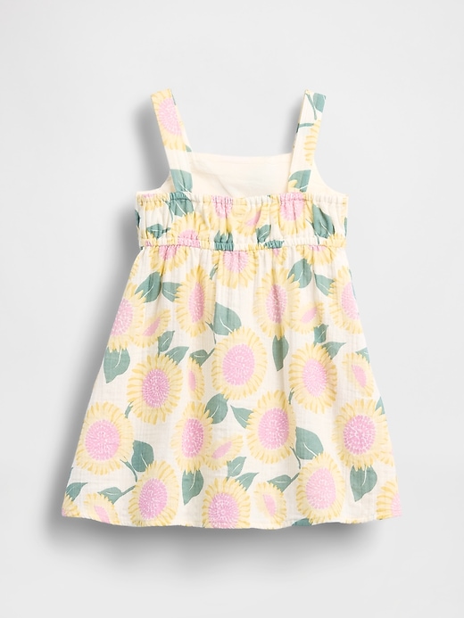 L'image numéro 3 présente Robe en gaze de coton à motif de tournesols pour Bébé et Toute-petite