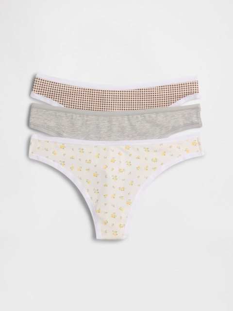 Organic Stretch Cotton Thong (3-Pack)