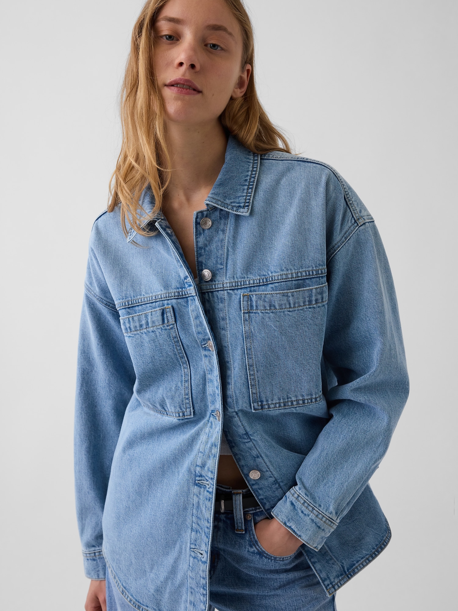 Denim Oversized Shirt Jacket