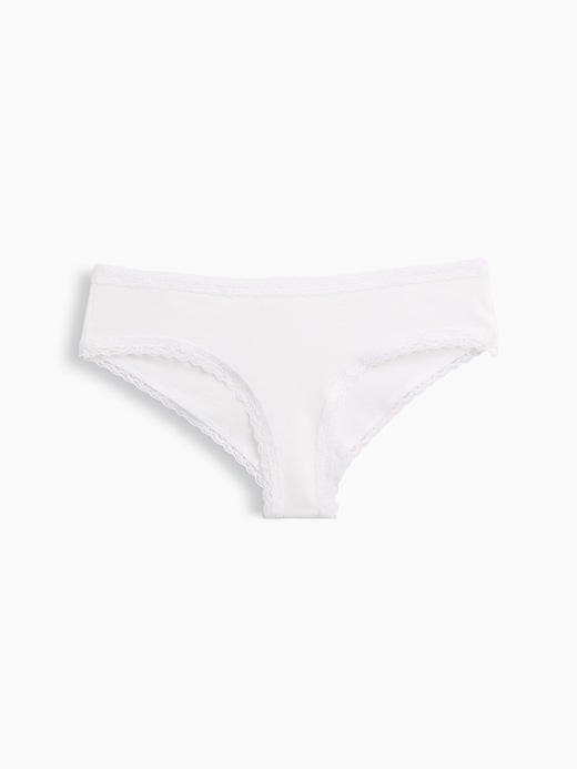 Image number 5 showing, MadeSoft Organic Stretch Cotton Lace-Trim Cheeky Hipster