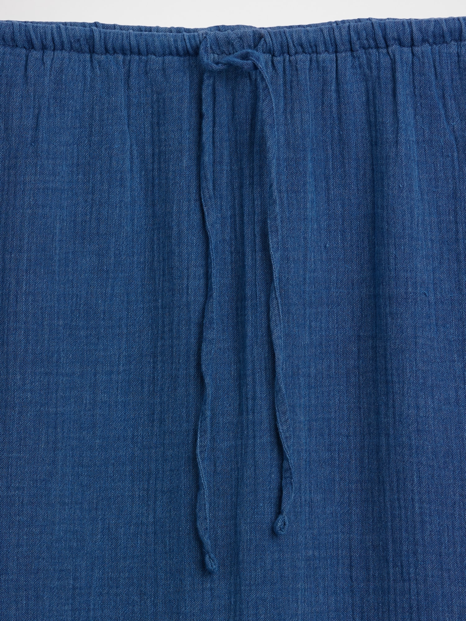 Cotton Gauze Denim Tiered Easy Maxi Skirt