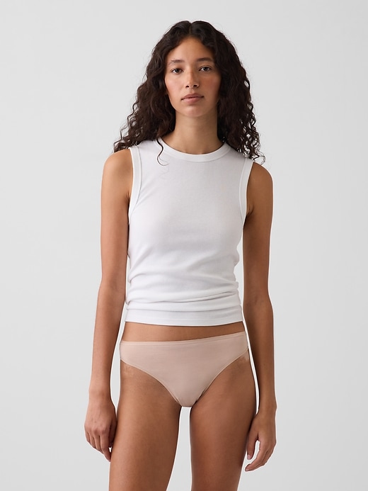 L'image numéro 1 présente Tanga en coton biologique extensible PureDouceur
