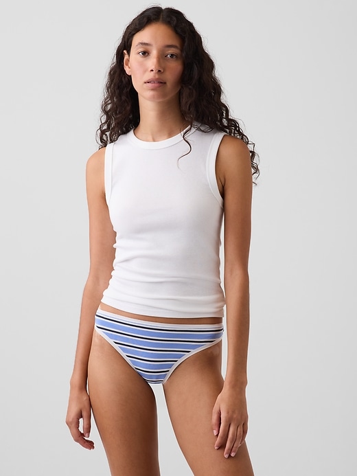 L'image numéro 1 présente Tanga en coton biologique extensible PureDouceur