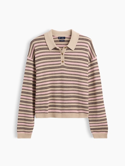 Image number 5 showing, 100% Cotton Relaxed Polo Sweater