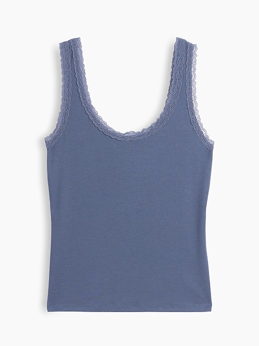 Image number 5 showing, Mini Rib Lace-Trim PJ Tank Top