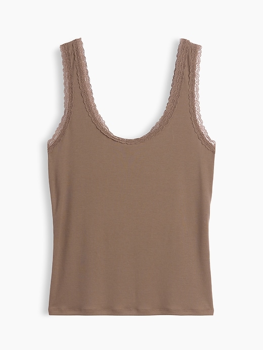 Image number 5 showing, Mini Rib Lace-Trim PJ Tank Top