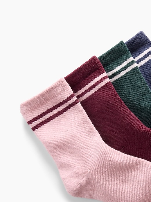 L'image numéro 2 présente Chaussettes à rayures de style universitaire pour Enfant (paquet de 4 paires)