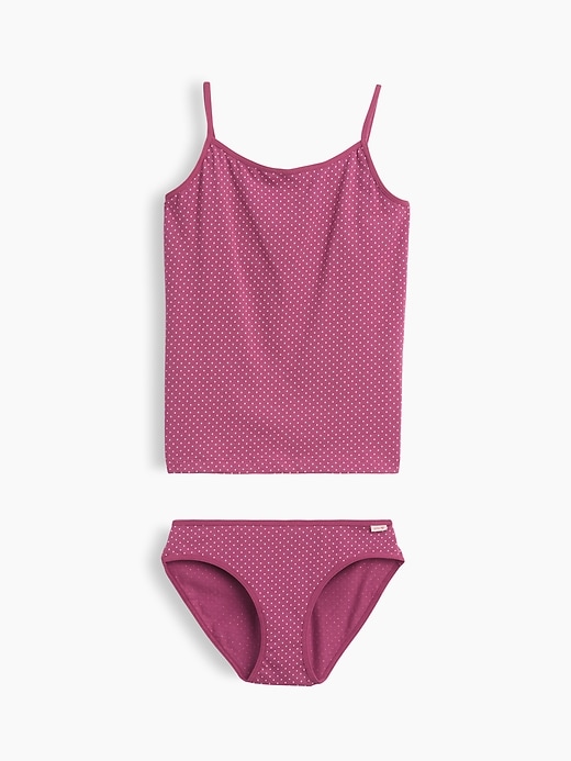 L'image numéro 1 présente Camisole et culotte bikini de nuit en coton biologique extensible pour Enfant