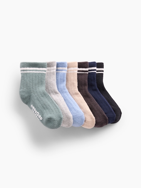 Baby & Toddler Varsity Quarter Crew Socks (7-Pack)