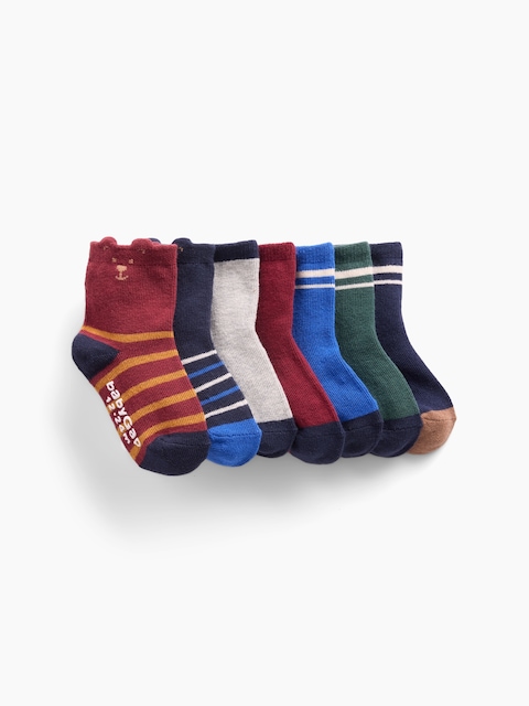 Baby & Toddler Bear Stripe Crew Socks (7-Pack)