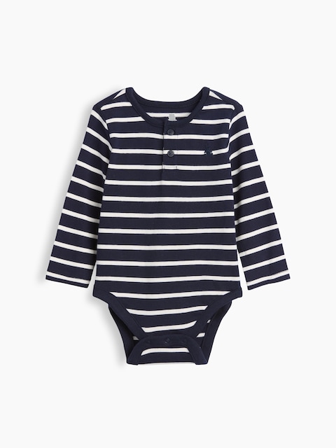 CACHE-COUCHE HENLEY PREMIERS ESSENTIELS EN COTON BIOLOGIQUE À RAYURES POUR BÉBÉ