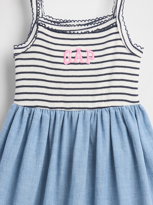 Image number 4 showing, Baby & Toddler Mixed Media Apron Dress