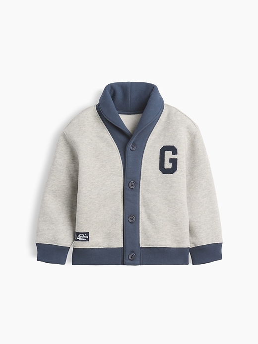 Image number 1 showing, Baby & Toddler VintageSoft Varsity Shawl Cardigan