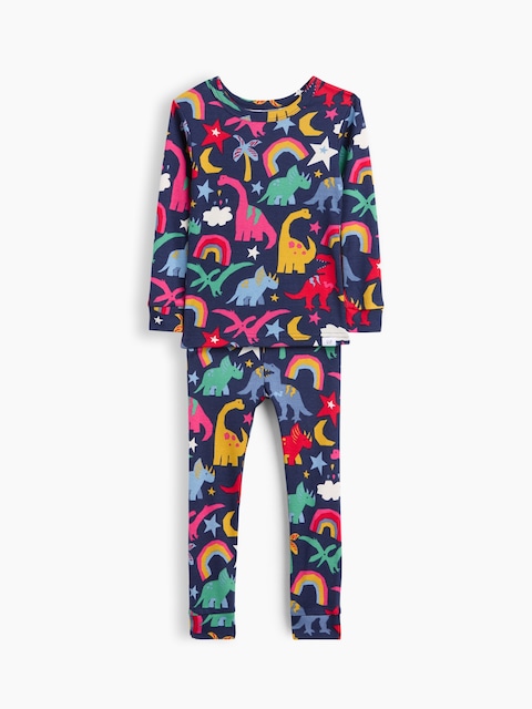 Baby & Toddler Organic Brushed Cotton Rainbow Dino PJ Set