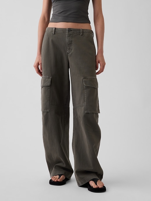 Image number 2 showing, Low Rise Twill Baggy Barrel Cargo Pants