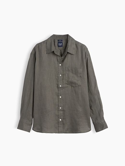 Image number 1 showing, 100% Linen Oversized Shirt