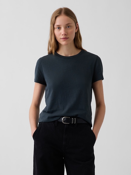 L'image numéro 1 présente T-shirt authentique rétréci en 100 % coton