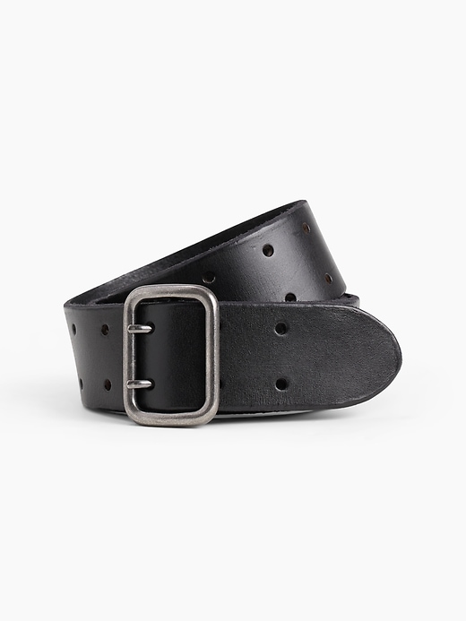 L'image numéro 1 présente Ceinture en cuir à double ardillon