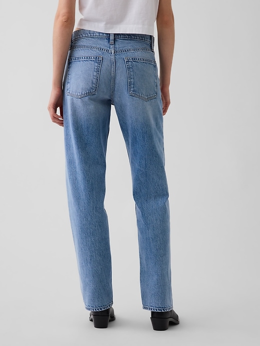 L'image numéro 5 présente Jean droit effilé à taille mi-basse