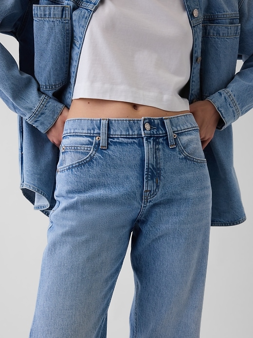 L'image numéro 6 présente Jean droit effilé à taille mi-basse
