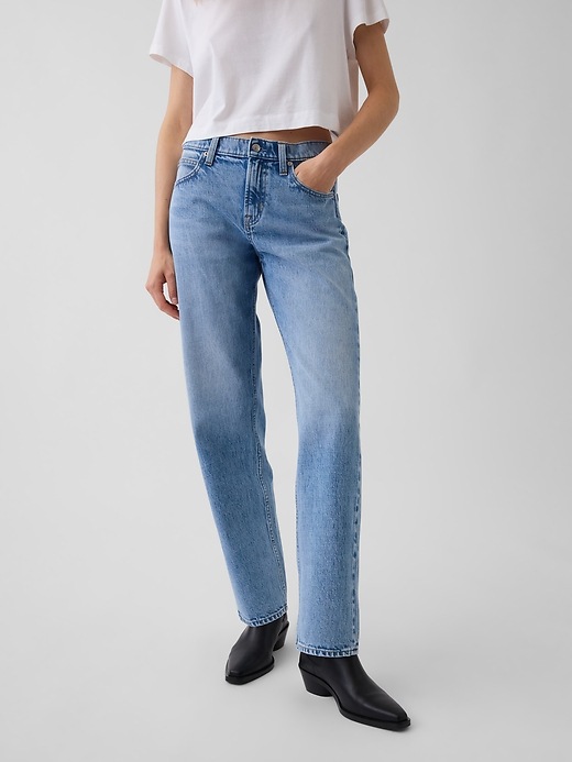 L'image numéro 8 présente Jean droit effilé à taille mi-basse