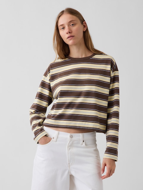 Knit Oversized Crop T-Shirt