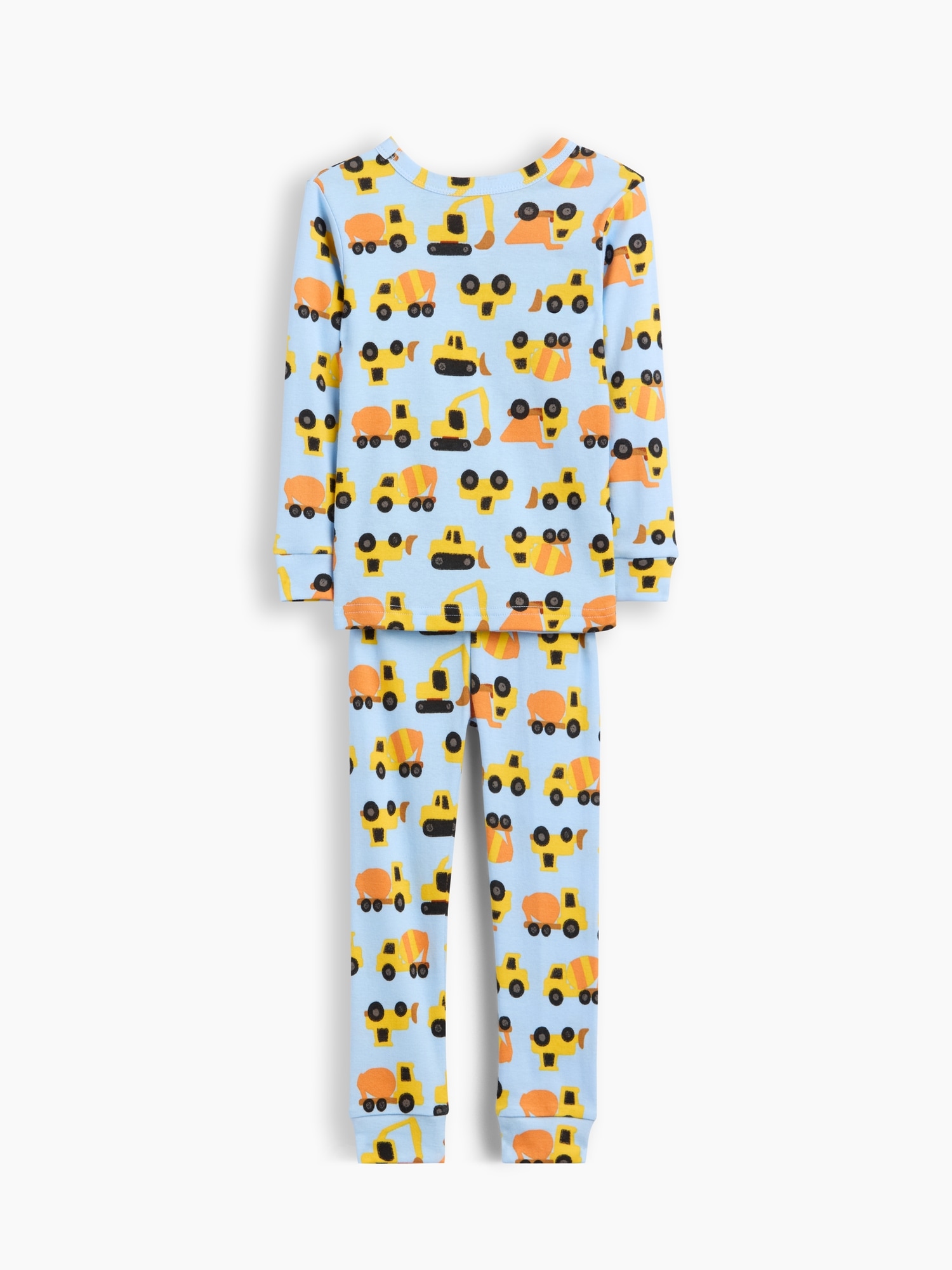 Pyjama en coton biologique brossé à motif de camions construction pour Bébé et Tout-petit