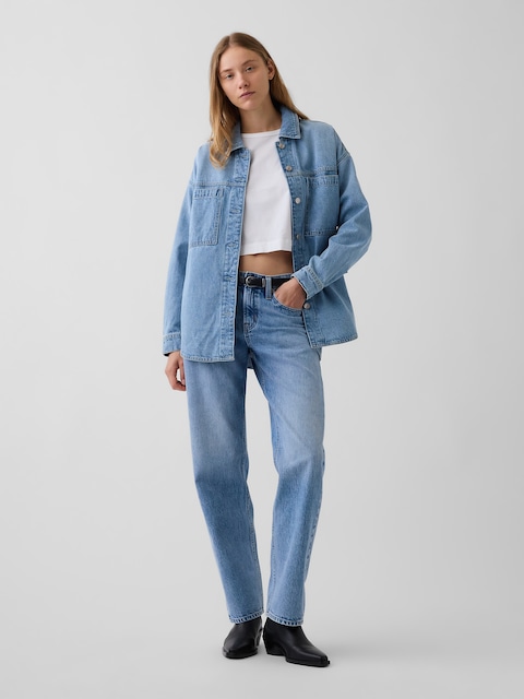 Mid Rise Straight Taper Jeans