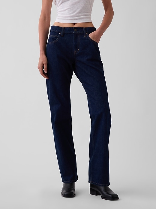 L'image numéro 2 présente Jean droit effilé à taille mi-basse
