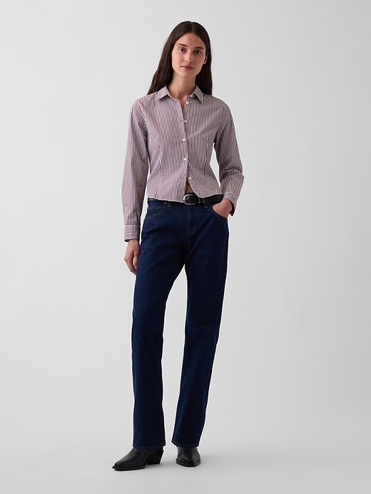 L'image numéro 7 présente Jean droit effilé à taille mi-basse