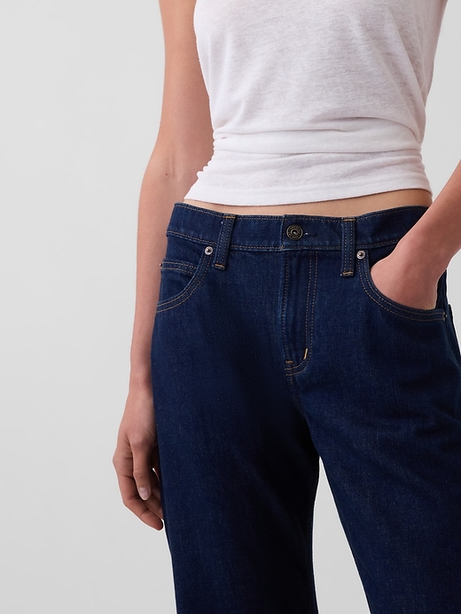 L'image numéro 6 présente Jean droit effilé à taille mi-basse