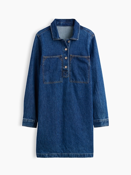 L'image numéro 5 présente Robe droite courte en denim