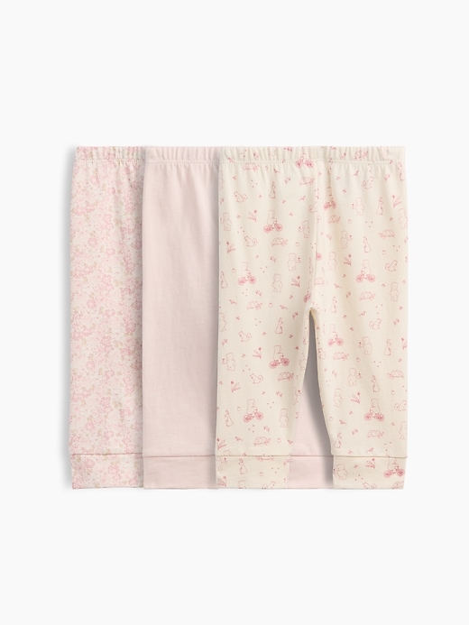 L'image numéro 2 présente Pantalon Premiers essentiels à taille extensible en coton biologique pour Bébé (paquet de 3)