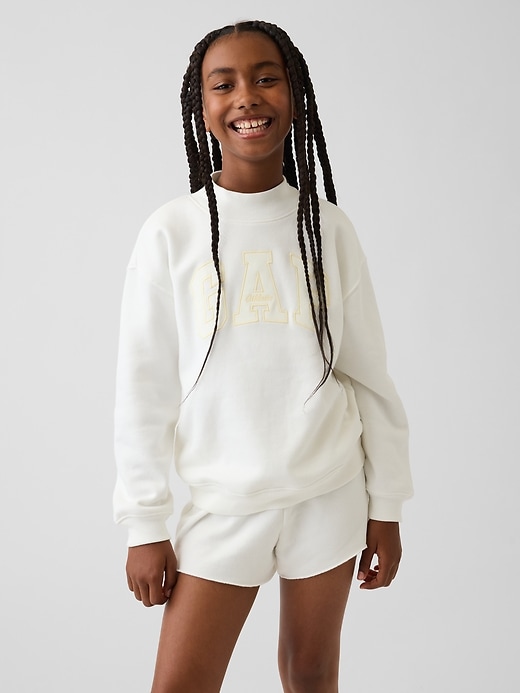 Image number 1 showing, Kids VintageSoft Oversized Mockneck Logo Sweatshirt