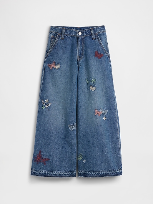 Image number 2 showing, Kids Low Rise Embroidered Baggy Jeans