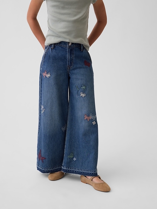 Image number 3 showing, Kids Low Rise Embroidered Baggy Jeans