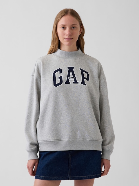 VintageSoft Oversized Mockneck Logo Sweatshirt