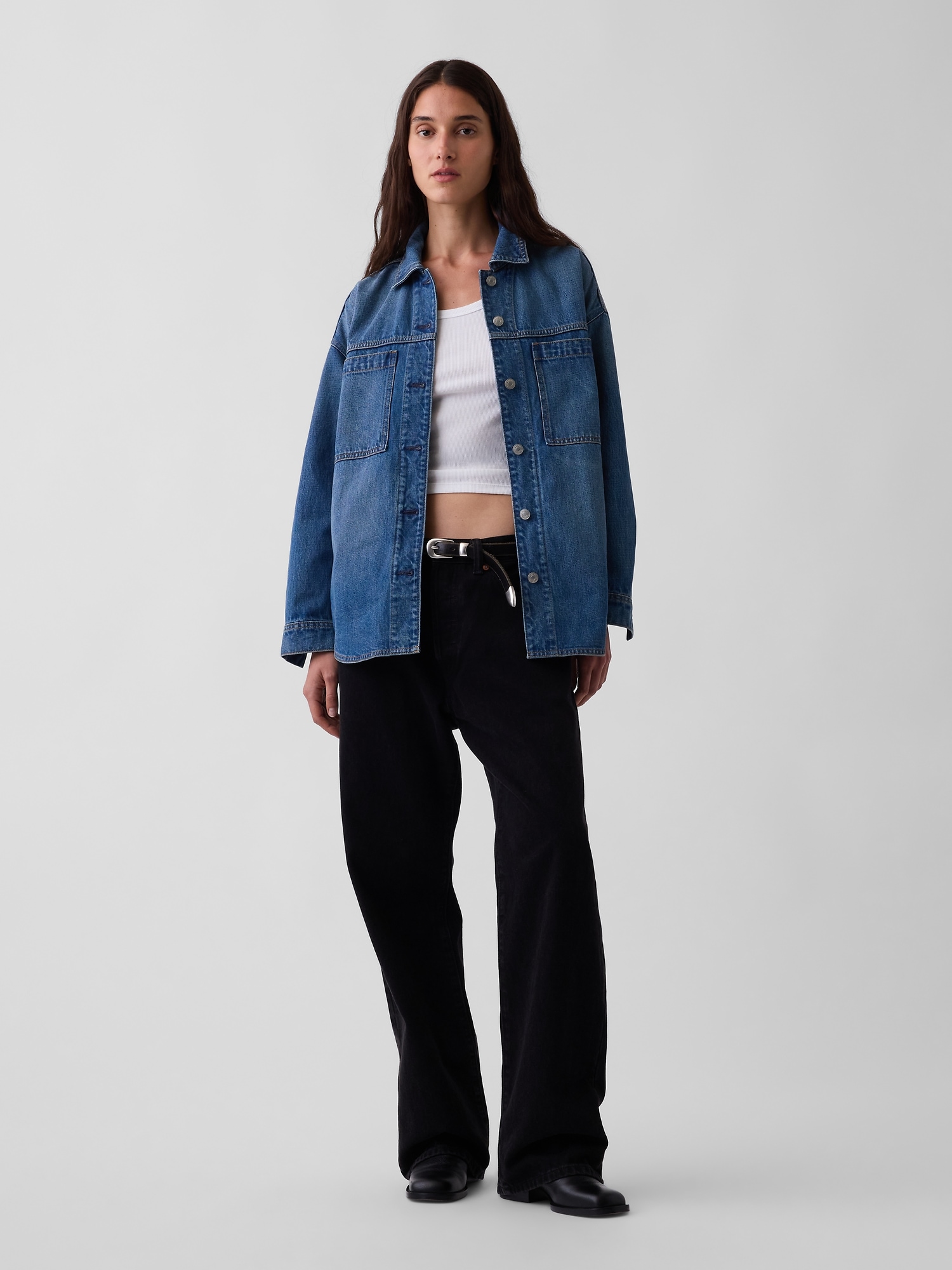 Denim Oversized Shirt Jacket