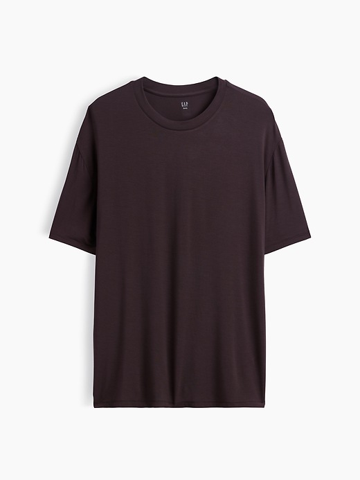 L'image numéro 3 présente T-shirt de pyjama surdimensionné en modal PureDouceur