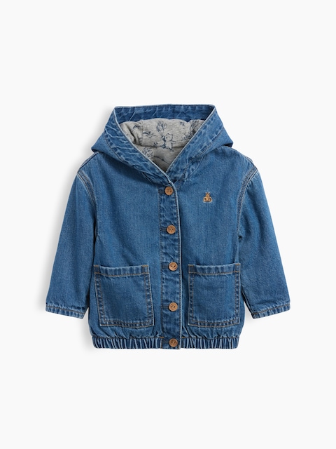 VESTE EN DENIM À CAPUCHON À DOUBLURE EN JERSEY POUR BÉBÉ