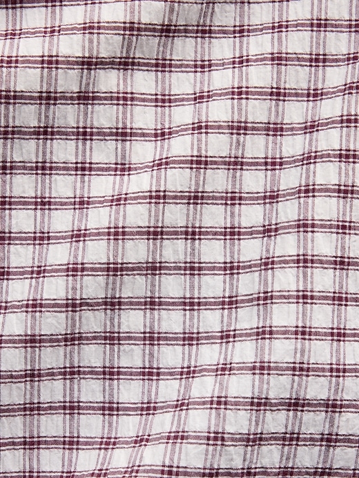 L'image numéro 4 présente Chemisier surdimensionné en tissu gaufré à carreaux
