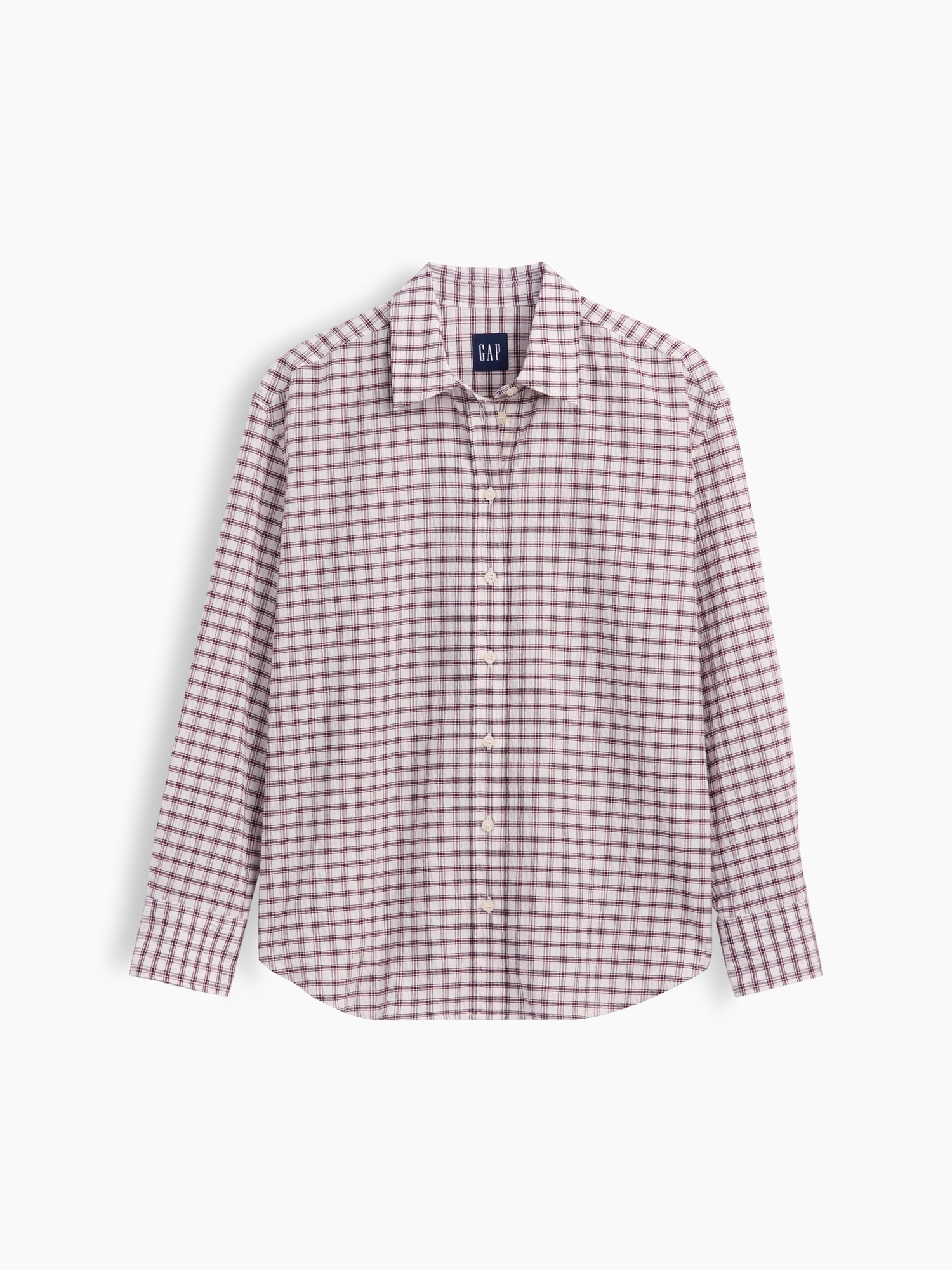 Seersucker Plaid Oversized Shirt