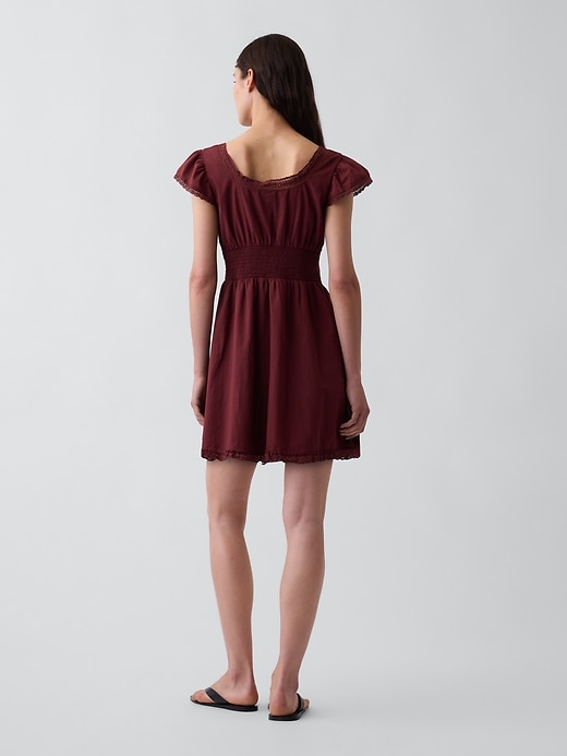 Image number 2 showing, Scoop Neck Lace-Trim Mini Dress