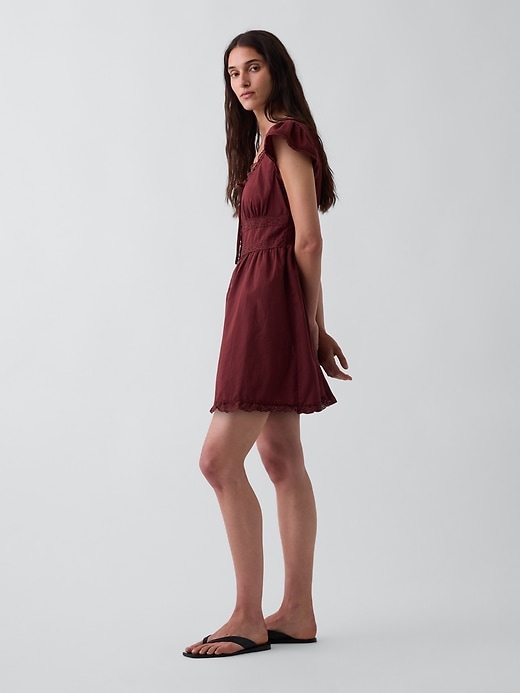 Image number 3 showing, Scoop Neck Lace-Trim Mini Dress