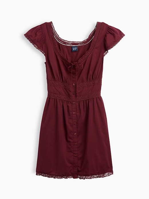 Image number 5 showing, Scoop Neck Lace-Trim Mini Dress