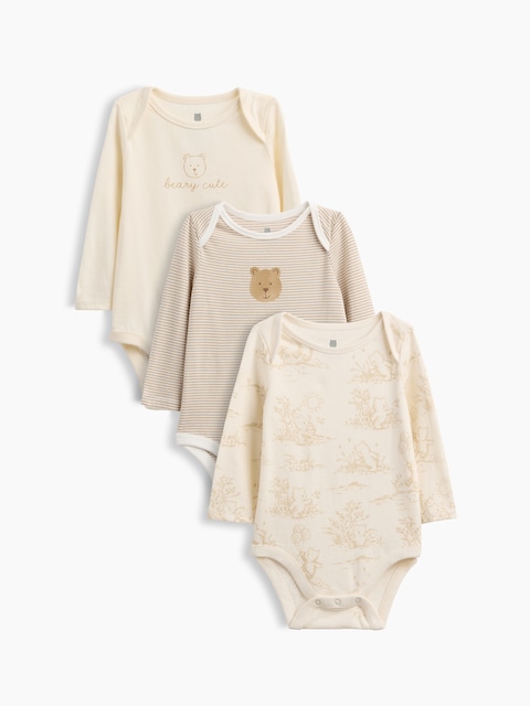 Baby First Favorites Organic Cotton Brannan Bear Bodysuit (3-Pack)