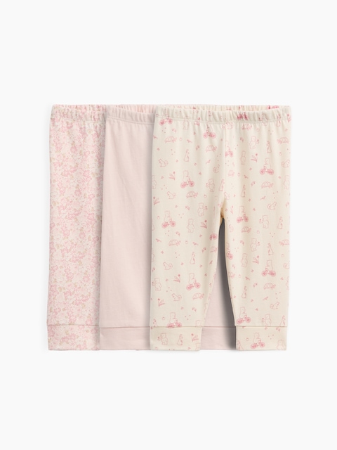 PANTALON PREMIERS ESSENTIELS À TAILLE EXTENSIBLE EN COTON BIOLOGIQUE POUR BÉBÉ (PAQUET DE 3)