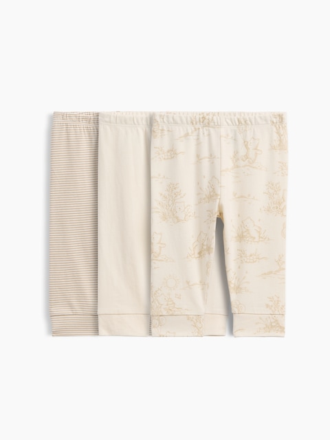PANTALON PREMIERS ESSENTIELS À TAILLE EXTENSIBLE EN COTON BIOLOGIQUE POUR BÉBÉ (PAQUET DE 3)