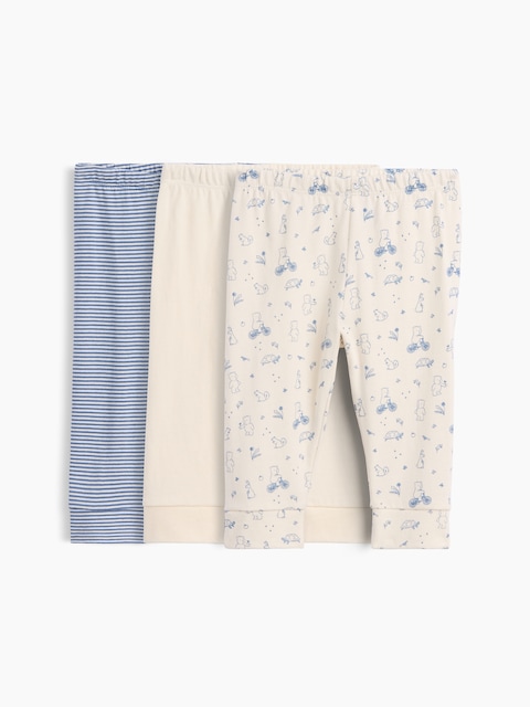PANTALON PREMIERS ESSENTIELS À TAILLE EXTENSIBLE EN COTON BIOLOGIQUE POUR BÉBÉ (PAQUET DE 3)